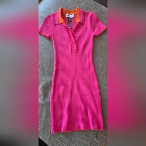 Beach RIot Pink Ribbed Knit Tank Dress